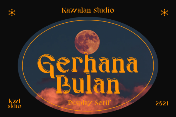 Gerhana Bulan: A Chic Wavy Display Font for Digital Creators